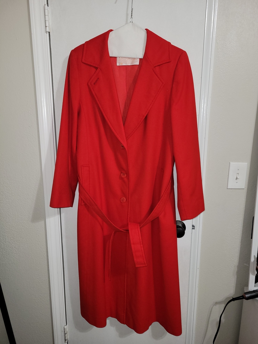 Classic Red Women's Long Trench Coat